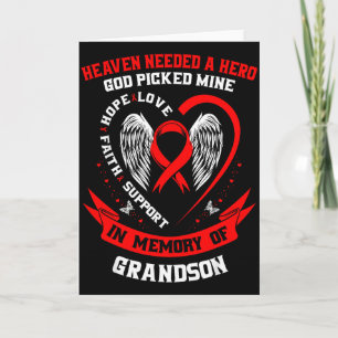Loss Of Loved One Grandson Heart Disease Awareness Card