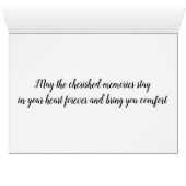 **LOSS OF LOVED ONE** MEMORIES TO CHERISH CARDS (Inside Horizontal (Bottom))
