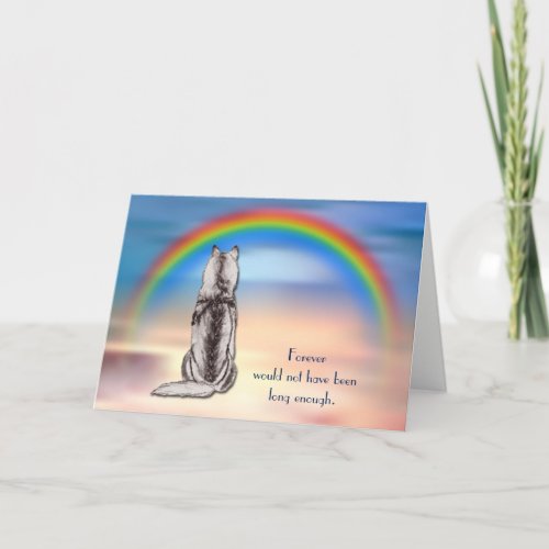 Loss of Malamute Dog Rainbow Sympathy Card