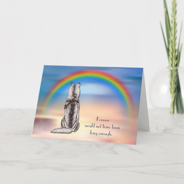 Loss of Malamute Dog Rainbow Sympathy Card (Front)