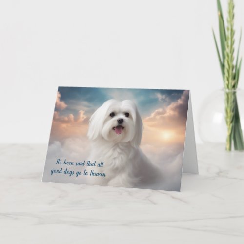Loss of Maltese Dog Heaven Sympathy Holiday Card