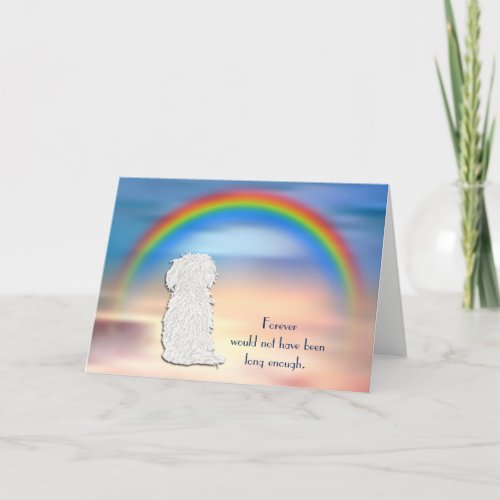 Loss of Maltese Dog Rainbow Sympathy Card