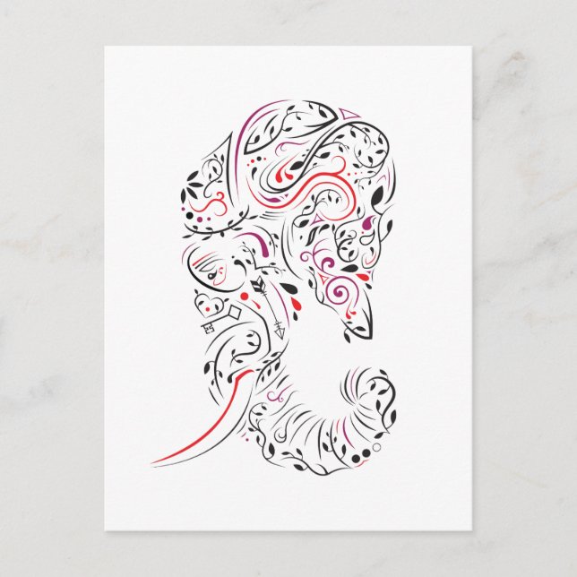 loss of mother elephant ornate sympathy card (Front)