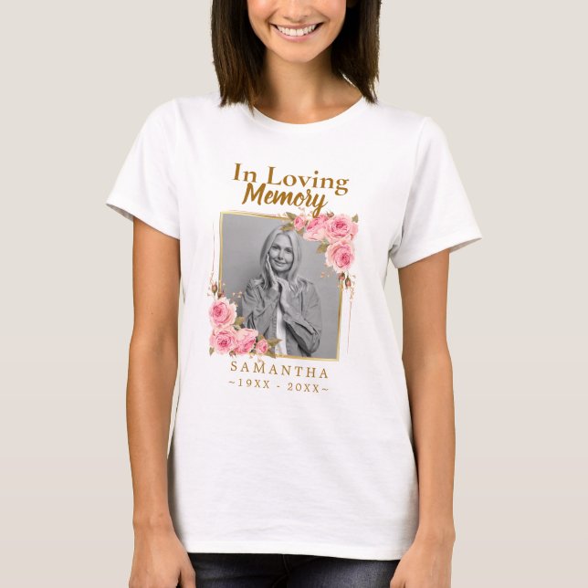 Loss of Mother Photo In Loving Memory T-Shirt (Front)