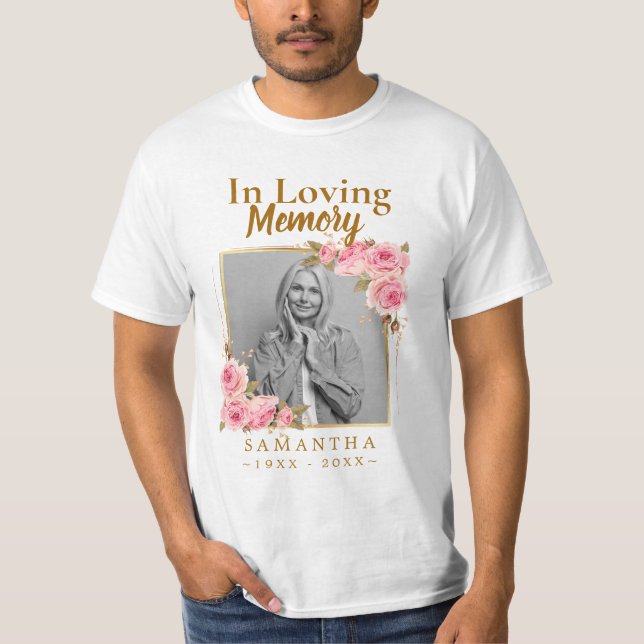 Loss of Mother Photo In Loving Memory T-Shirt (Front)