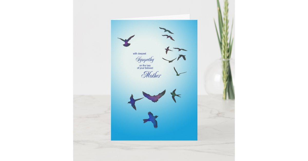 Loss Of Mother Sympathy Card Flying Birds Card Zazzle Com