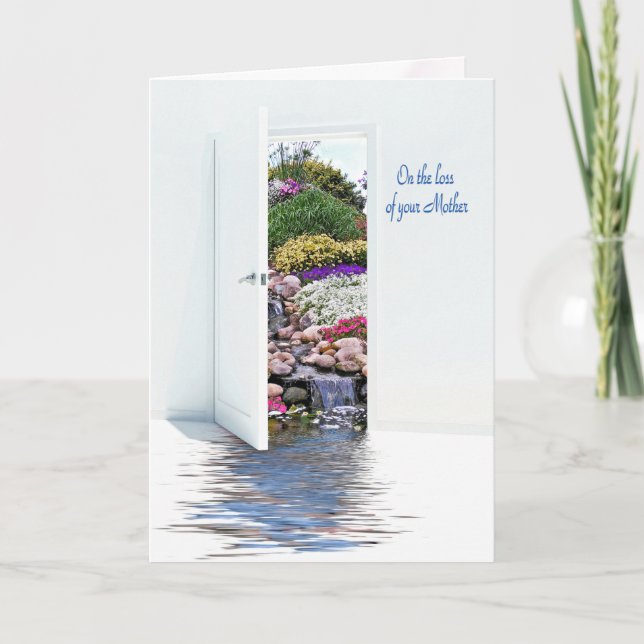 Loss of Mother sympathy garden door Card (Front)