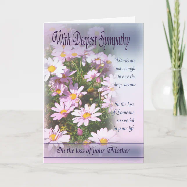 Loss of Mother - With Deepest Sympathy Card | Zazzle