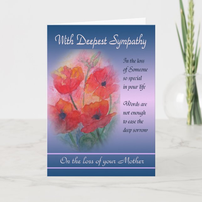 Loss of Mother - With Deepest Sympathy Card (Front)