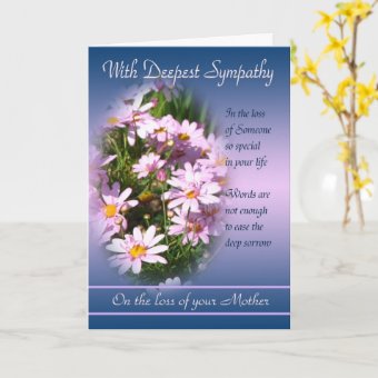 Loss of Mother - With Deepest Sympathy Card | Zazzle