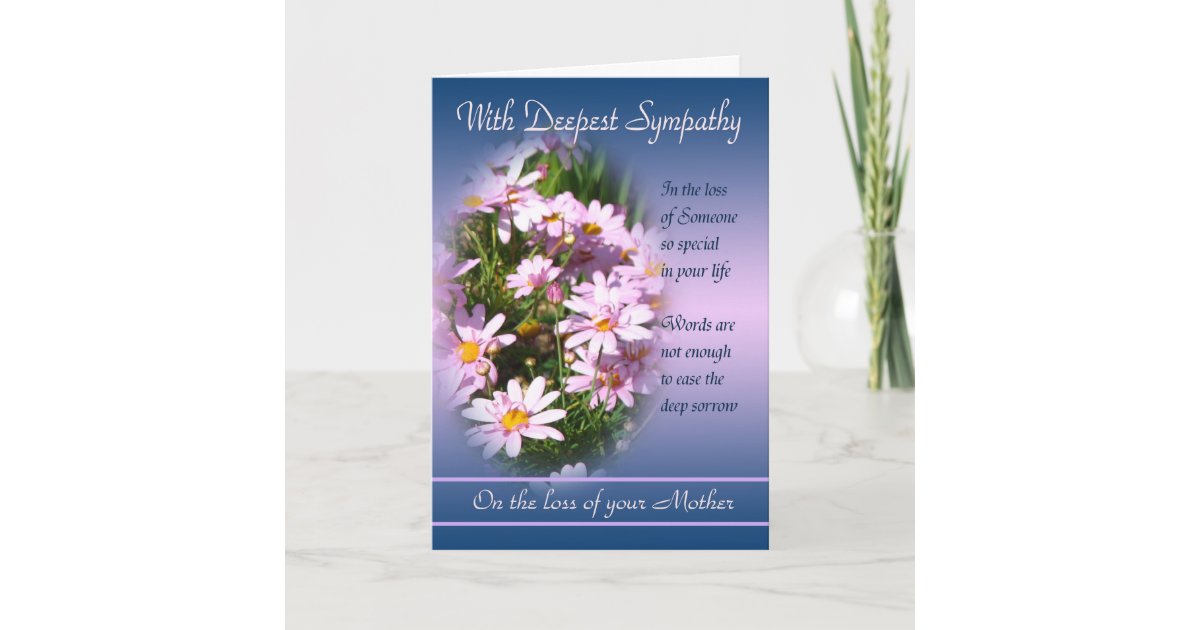 Loss of Mother - With Deepest Sympathy Card | Zazzle