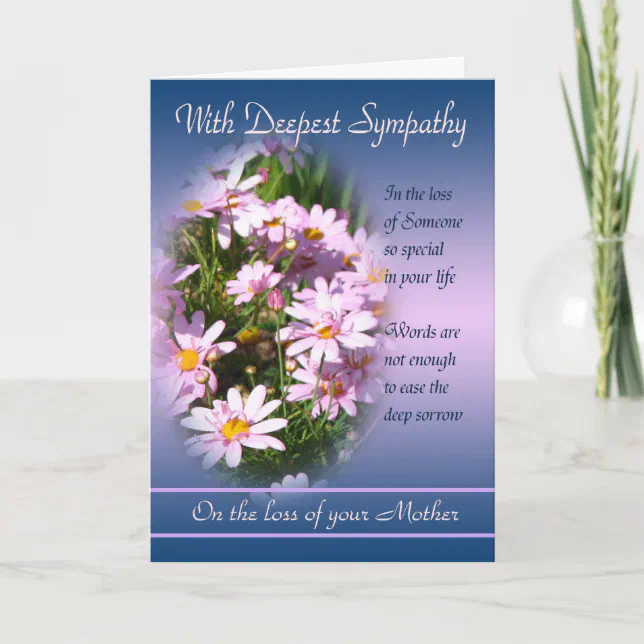 Loss of Mother - With Deepest Sympathy Card | Zazzle