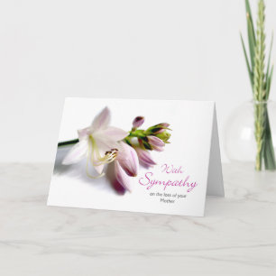Loss of Mother With Sympathy Hosta Plant Blooms Card