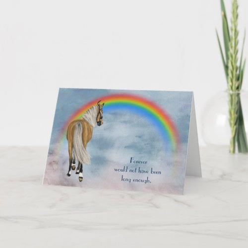 Loss of Palomino Horse Condolence Sympathy Card