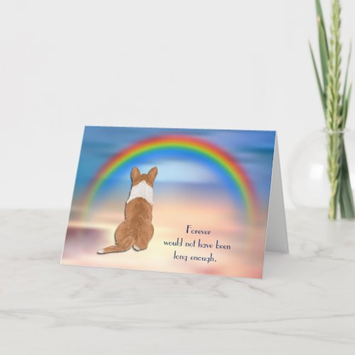 Loss of Pembroke Corgi Rainbow Sympathy Card