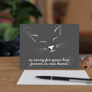 Loss of Pet Cat Forever in our Hearts Sympathy Postcard