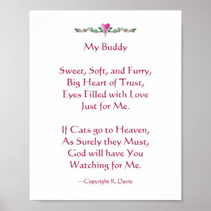 Loss of Pet Cat Sympathy Poster