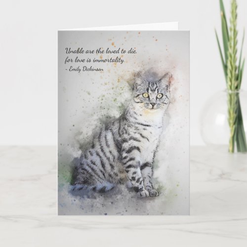 Loss of Pet Cat Tabby Custom Sympathy Card