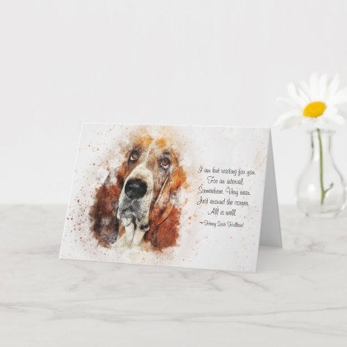 Loss of Pet Dog (Basset Hound) Custom Sympathy  Card