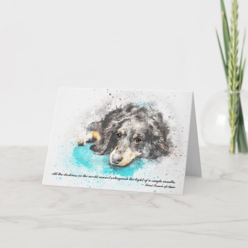 Loss of Pet Dog  Dachshund Custom Sympathy Card