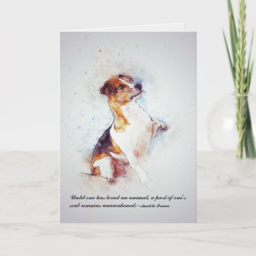 Loss of Pet Dog  Jack Russell Custom Sympathy Card