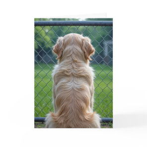 Loss of Pet Dog Looking Through a Fence Card