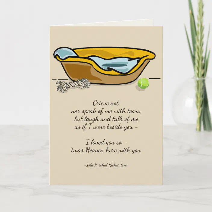 Sympathy Quotes For Loss Of Dog Loss Of Pet Dog Richardson Quote Custom Sympathy Card | Zazzle.com