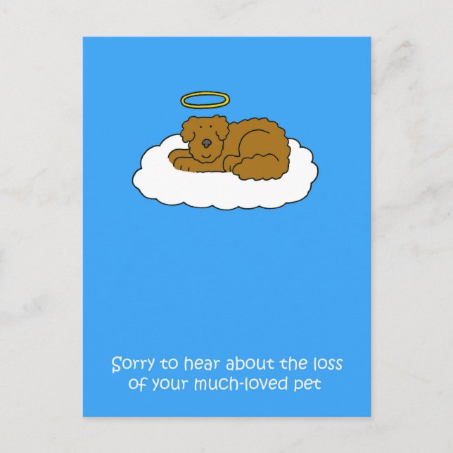 Loss of Pet Dog Sympathy Postcard (Front)