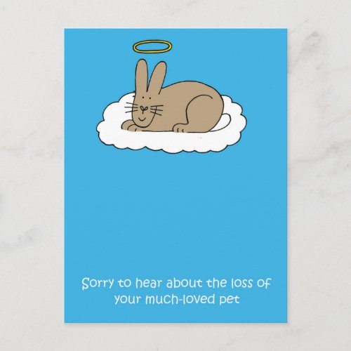 Loss of Pet Rabbit Sympathy Postcard