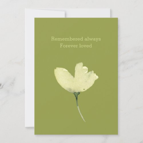 Loss of Pet Sympathy Condolences Floral Flat Card