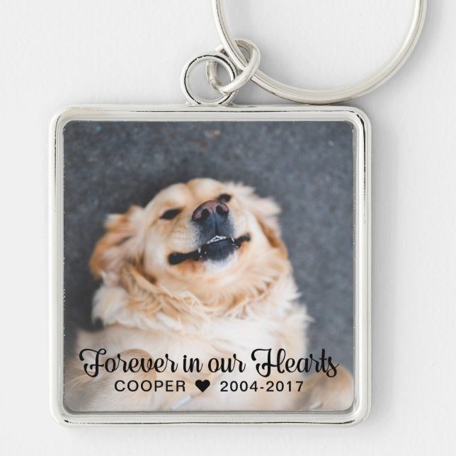 Loss of Pet Sympathy Memorial Photo Keychain (Front)