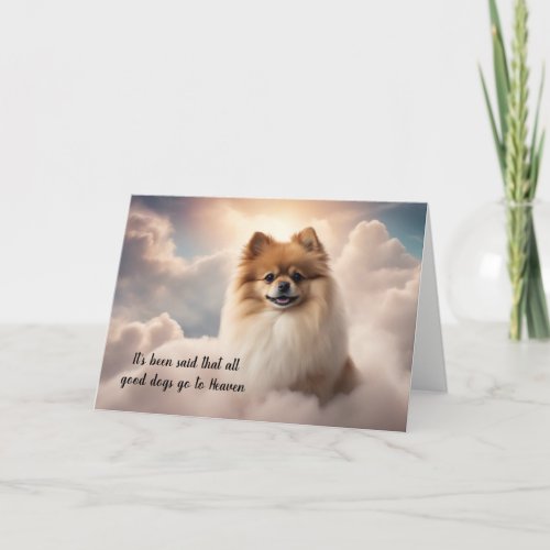 Loss of Pomeranian Dog Heaven Sympathy Card