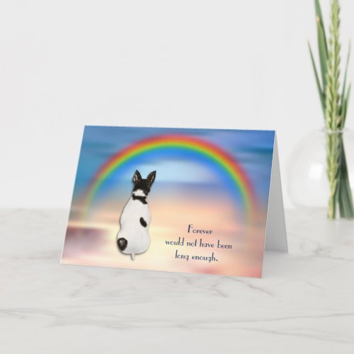 Loss of Rat Terrier Dog Rainbow Sympathy Card