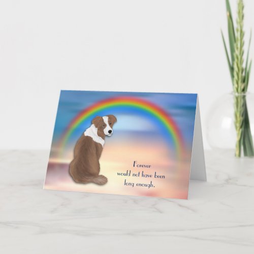 Loss of Red Aussie Shepherd Rainbow Sympathy Card