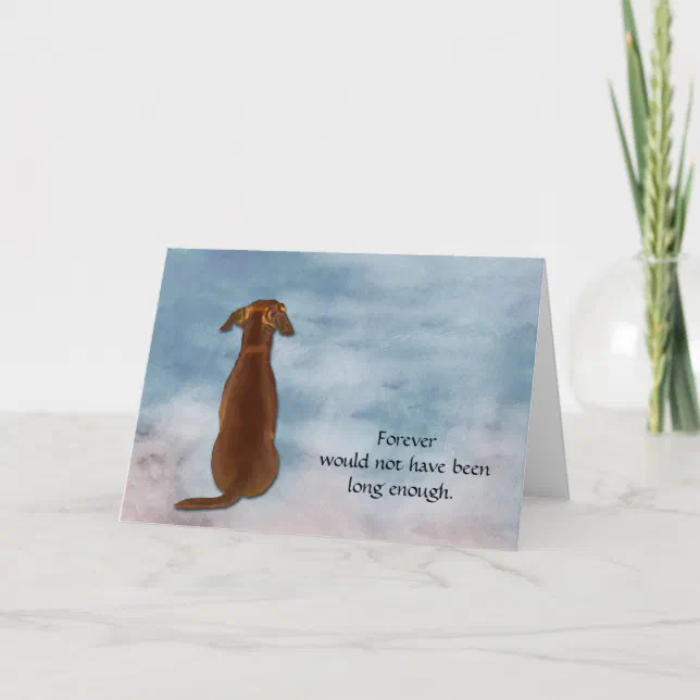 Loss of Red Dachshund Condolence Sympathy Card | Zazzle