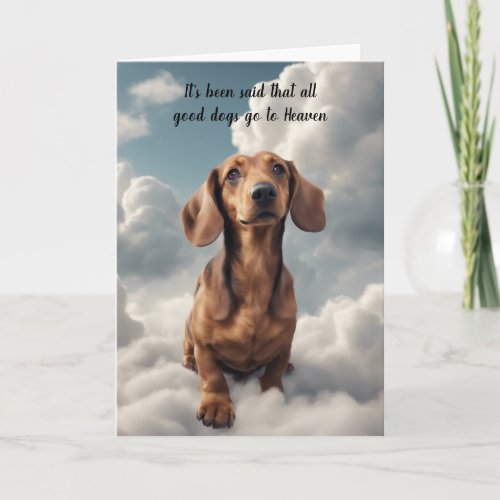 Loss of Red Dachshund Dog Heaven Sympathy Card