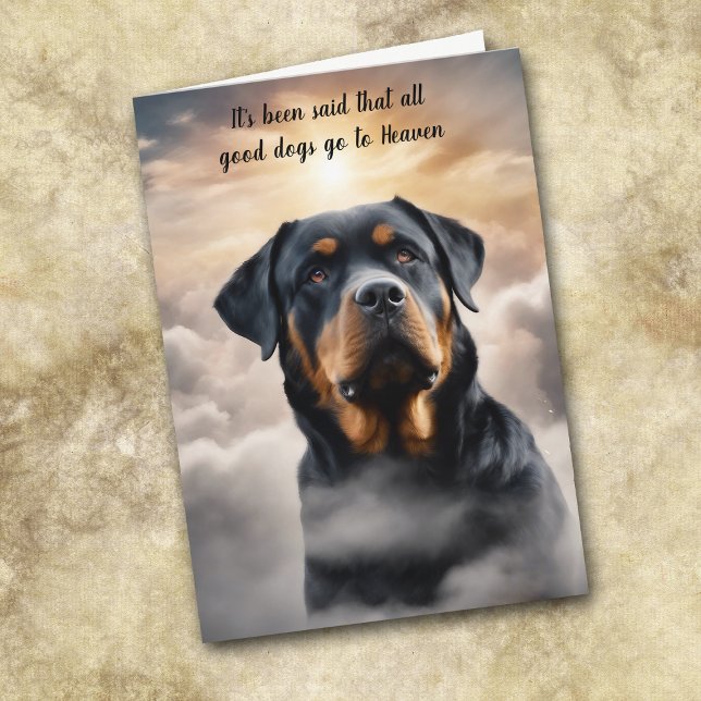 Loss of Rottweiler Dog Heaven Sympathy Holiday Card (Creator Uploaded)