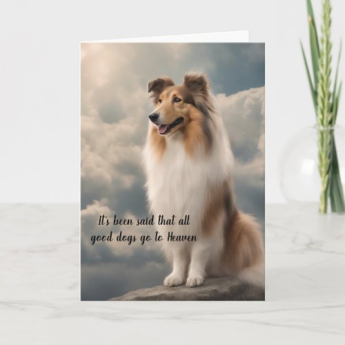 Loss of Rough Collie Dog Heaven Sympathy Holiday Card