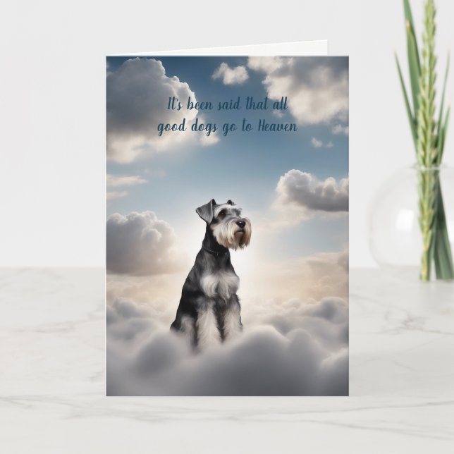 Loss of Schnauzer Terrier Dog Heaven Sympathy Card (Front)