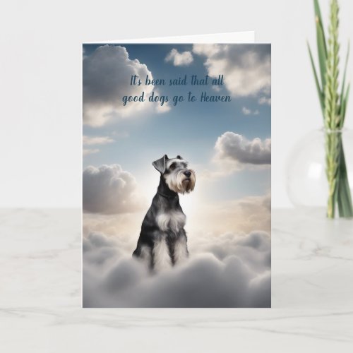 Loss of Schnauzer Terrier Dog Heaven Sympathy Card