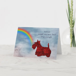 Loss of Scottie Hearts Rainbow Sympathy Card