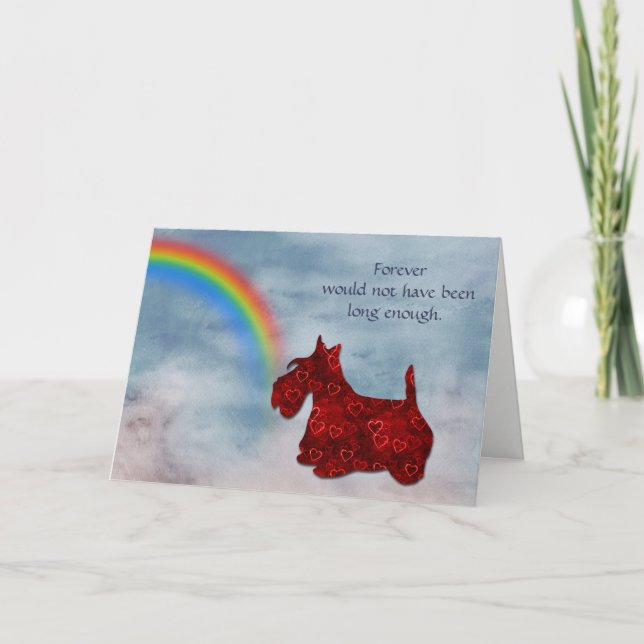 Loss of Scottie Hearts Rainbow Sympathy Card (Front)
