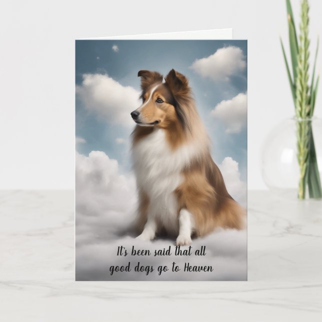 Loss of Shetland Sheepdog Heaven Sympathy Card (Front)