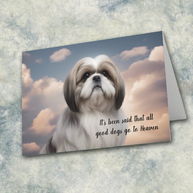 Loss of Shih Tzu Dog Heaven Sympathy Holiday Card (Creator Uploaded)