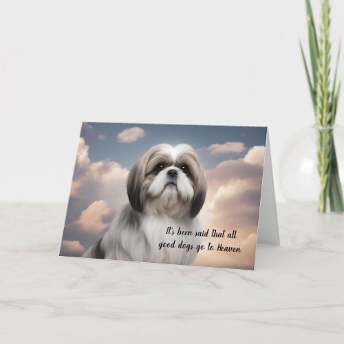 Loss of Shih Tzu Dog Heaven Sympathy Holiday Card