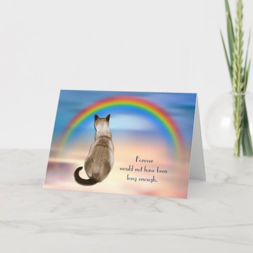 Loss of Siamese Cat Rainbow Sympathy Card