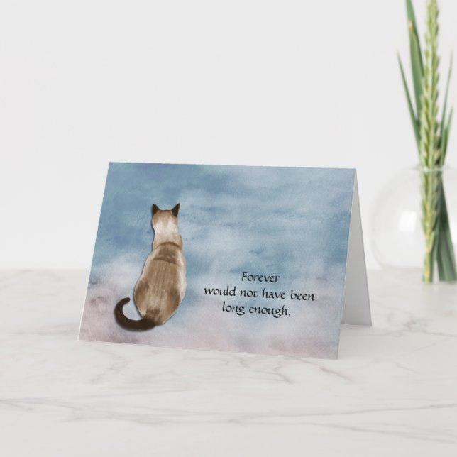 Loss of Siamese Cat Sympathy Card (Front)