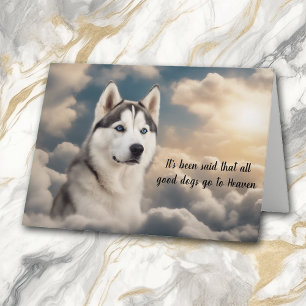 Loss of Siberian Husky Dog Heaven Sympathy Holiday Card