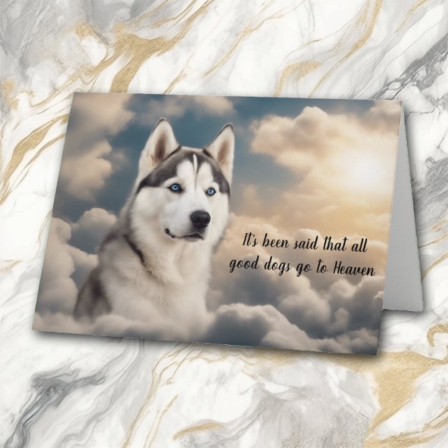 Loss of Siberian Husky Dog Heaven Sympathy Holiday Card (Creator Uploaded)