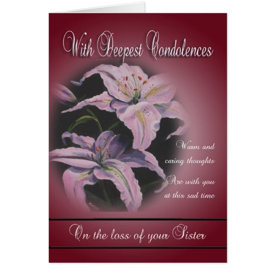 Loss of Sister - With Deepest Condolences Card | Zazzle.com